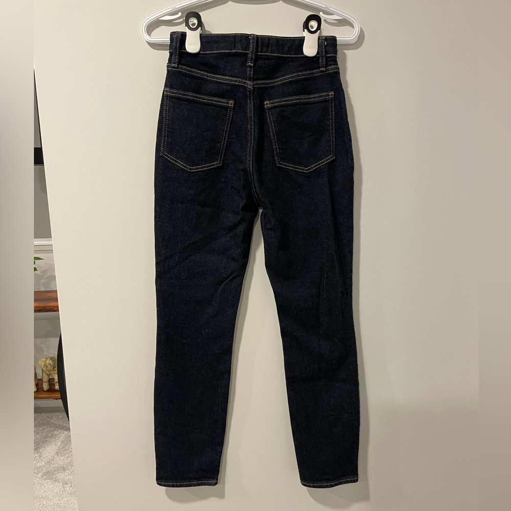 Aritzia Denim Forum Dark Blue Mid-Rise Ankle Jeans EUC - Picture 3 of 9